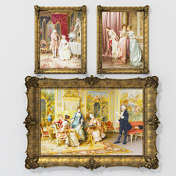 H03-0328欧式古典宫廷画画框组合