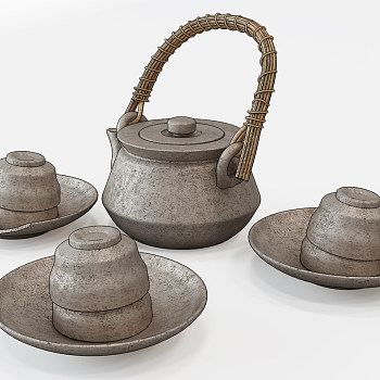 H38-1124中式陶瓷茶具摆件花卉组合