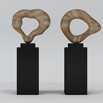 H12-0528现代抽象金属雕塑摆台