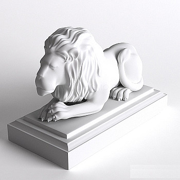 动物狮子雕塑3D模型免费下载