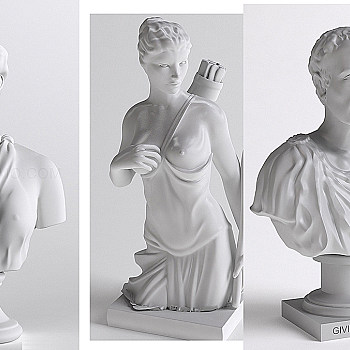 西方人物雕塑3D模型免费下载