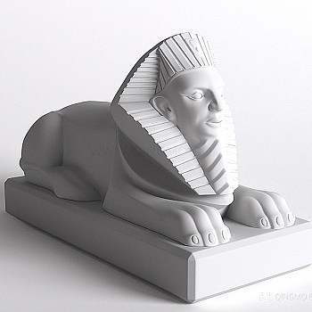 西方狮身人面兽雕塑人物3D模型免费下载