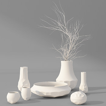 Z36-1101现代陶瓷花瓶干支器皿摆件组合