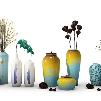 Z60-1020中式陶瓷花瓶组合