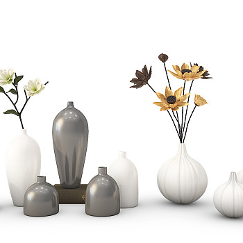 Z44-1020现代陶瓷花瓶插花组合