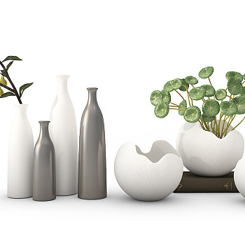 Z45-1020现代陶瓷花瓶花卉组合