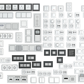 H06-1017现代开关插座面板组合
