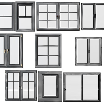 H25-1109现代实木窗户组合