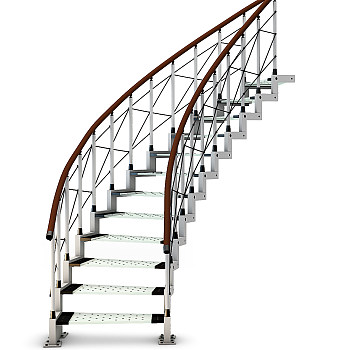 G010-0827现代钢结构楼梯