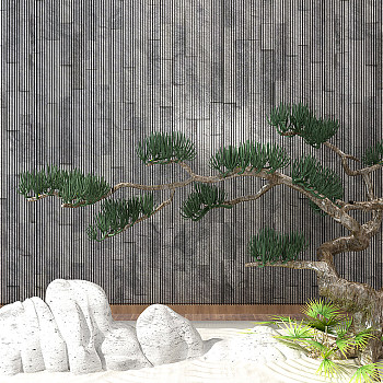 H14-1110中式园艺小品枯山水松树