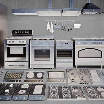 H23-0228现代厨房电器燃气灶油烟机烤箱冰箱灶具组合