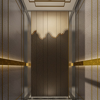 H14-0418新中式酒店电梯轿厢