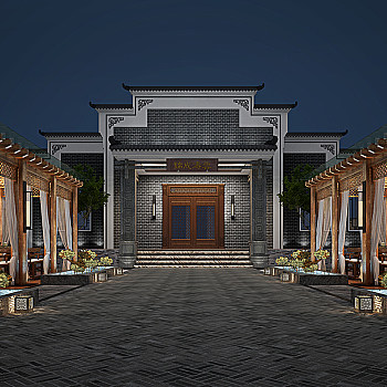 中式庭院3D模型免费下载