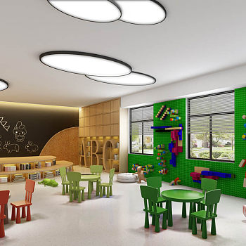 a-2幼儿园早教中心儿童教室 娱乐室乐高墙家具玩具
