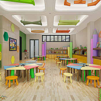 Z22-0216现代幼儿园儿童教室儿童玩具桌椅