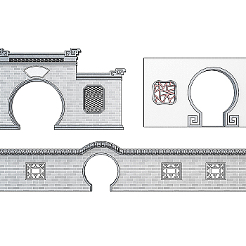 H35-0104中式院墙墙