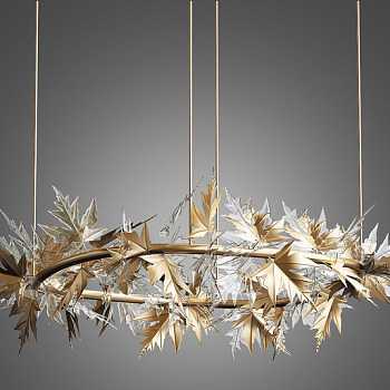11欧式新古典现代抽象树叶金属吊灯