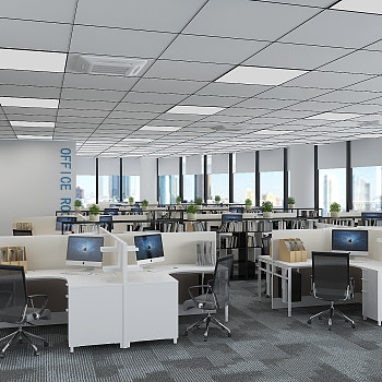 Z19-0622现代开敞办公室工位办公桌