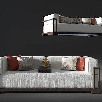 H06-0718新中式沙发组合3d模型下载