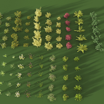 Z02-0725园林景观植物灌木花草丛3d模型下载
