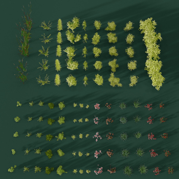 Z01-0725园林景观植物灌木花草丛3d模型下载