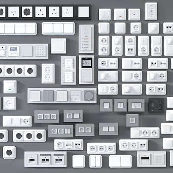 H15-0724现代开关插座面板3d模型下载