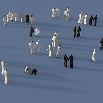 H21-0722现代阿拉伯人物人群3d模型下载