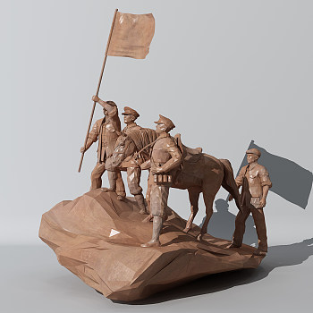 H29-0629革命红军长征抗战人物马博物馆展厅雕塑