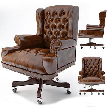 H31-071欧式古典老板椅办公椅3d模型下载