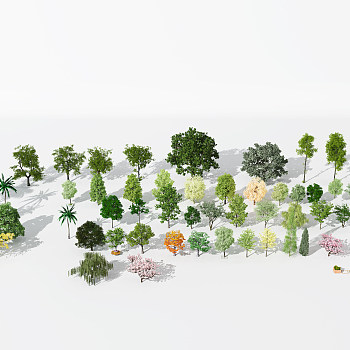 H60-0730景观植物树灌木3d模型下载