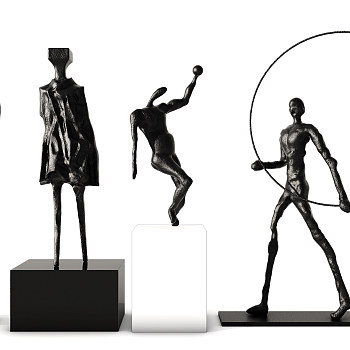 Z27-0729现代抽象人物雕塑摆件3d模型下载