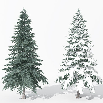 H37-0730景观植物树松柏树针叶植物雪景树3dmax模型下载