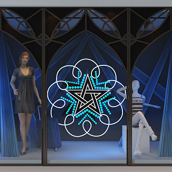 女装专卖店橱窗3d模型下载