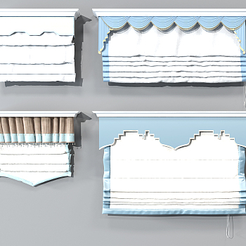 欧式窗帘组合3d模型下载