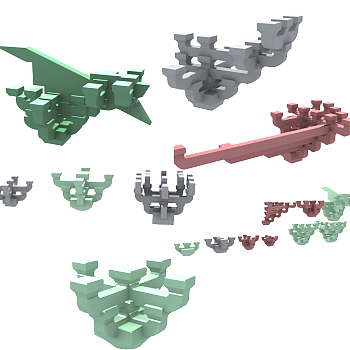 中式古建构件3d模型下载