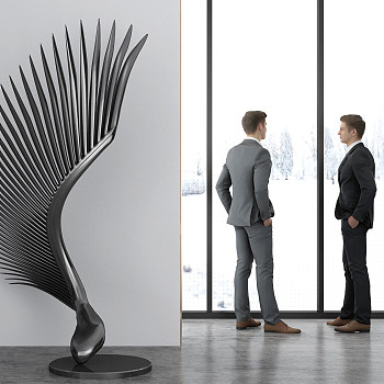 现代雕塑摆件商务人物组合3d模型下载