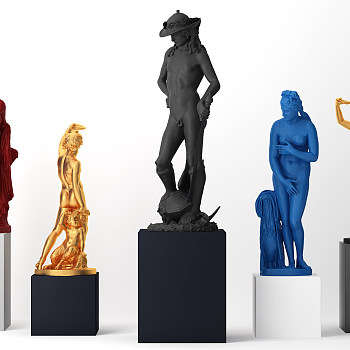 欧式人物雕塑摆件雕像3d模型下载