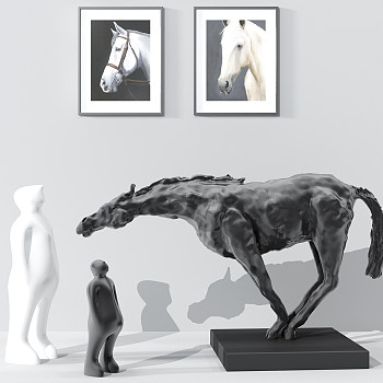 现代雕塑挂画摆件3d模型下载