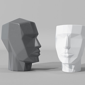 现代抽象人物雕塑摆件3d模型下载