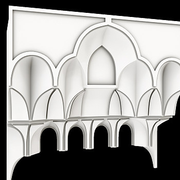 拱形门墙面造型3d模型下载