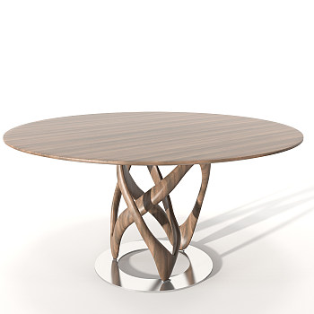 现代桌子圆桌摆台3d模型下载
