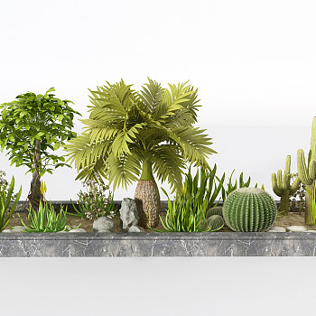 园林植物花池3d模型下载