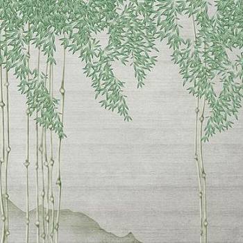 新中式日式柱子壁纸壁布壁画背景画