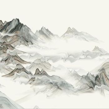 新中式山水图案壁纸壁布背景画材质贴图 (4)