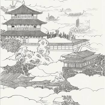 新中式山水图案壁纸壁布背景画材质贴图 (9)