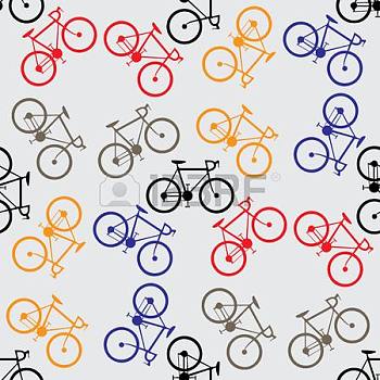 儿童房自行车图案女孩房壁纸 (21)