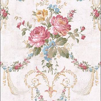 欧式法式花纹图案壁纸彩绘壁布 (7)