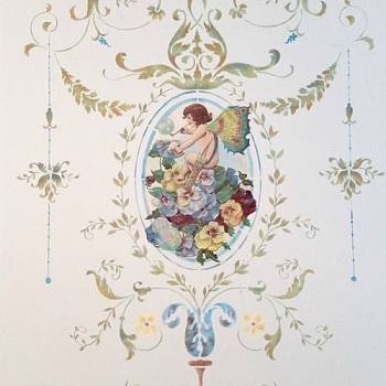 欧式法式花纹图案壁纸彩绘壁布 (10)