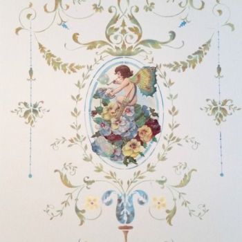 欧式法式花纹图案壁纸彩绘壁布 (10)