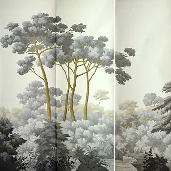 欧式法式美式手绘植物图案壁纸壁画壁布a (4)